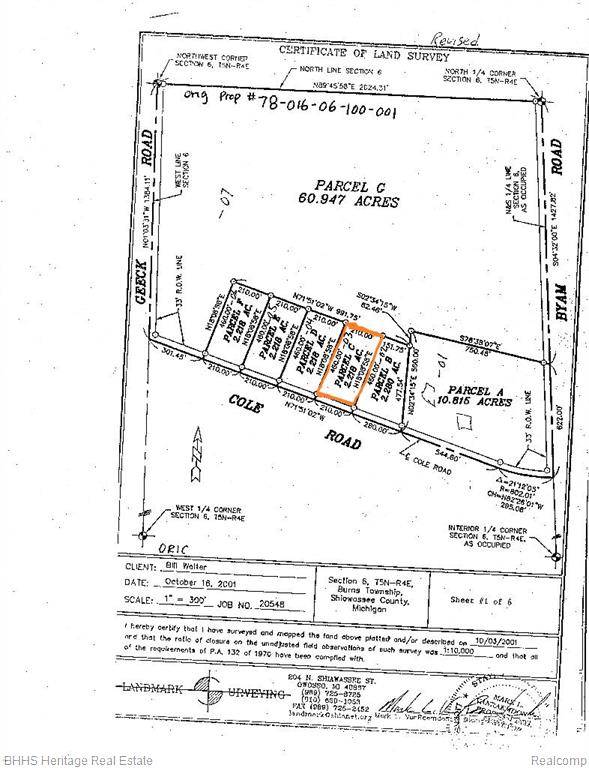 Bancroft Vlg, MI 48414,Lot C  Cole Rd E Cole Road