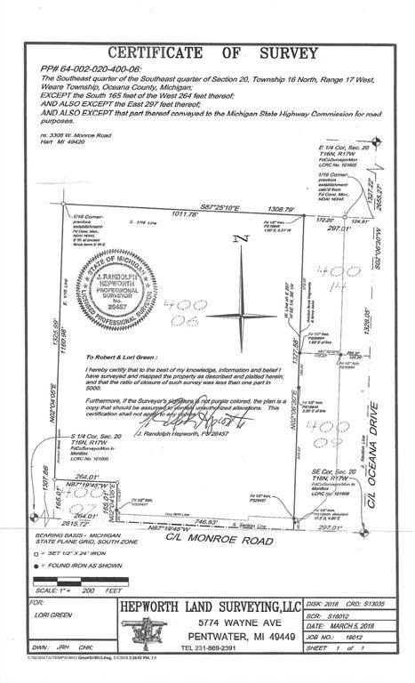 Weare Twp, MI 49420,3308 W Monroe Road Lot A - 2.18 Acres