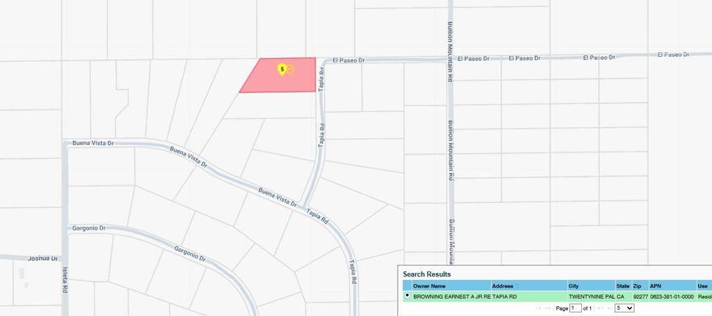 29 Palms, CA 92277,0 Tapia RD