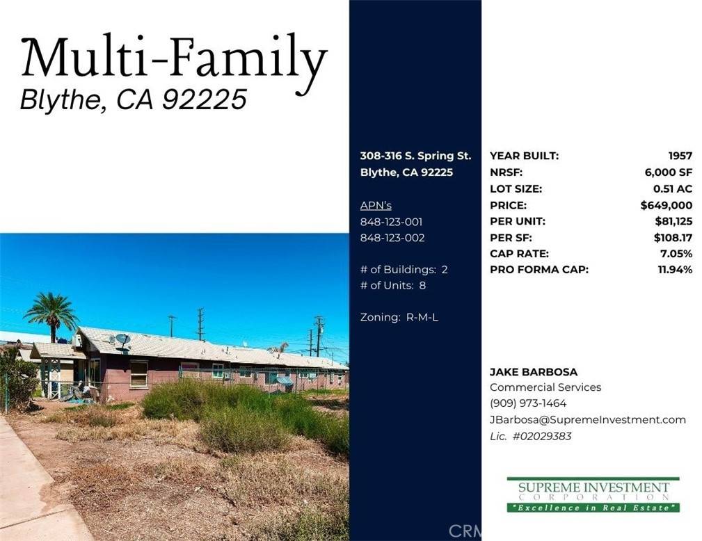 Blythe, CA 92225,316 S Spring ST