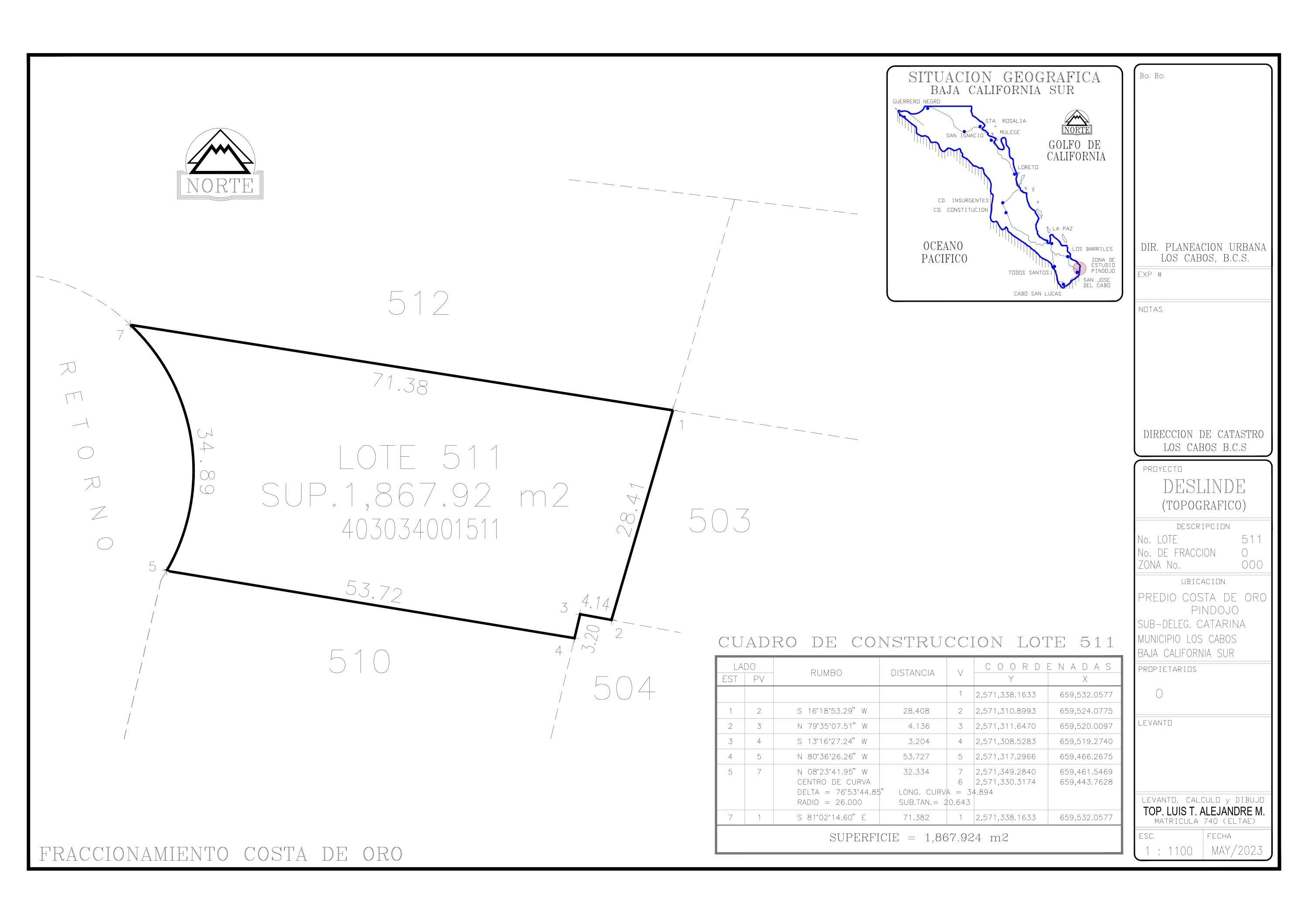 East Cape, Baja,Camino Cabo Este #Costa de Oro Lot 511