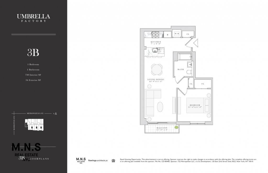 Brooklyn, NY 11211,710 Metropolitan Avenue #3-B
