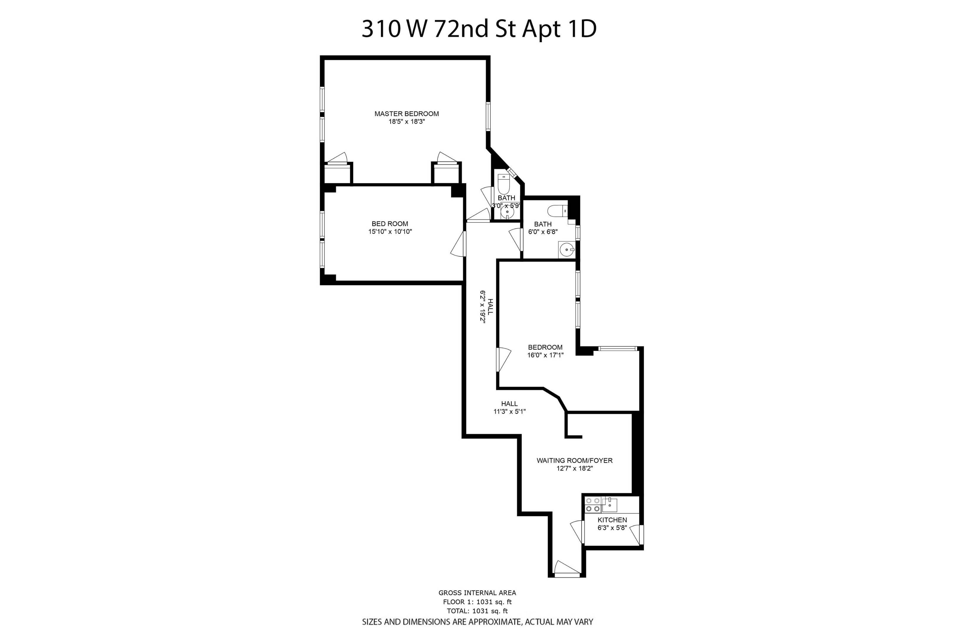 Manhattan, NY 10023,310 W 72nd Street #1D