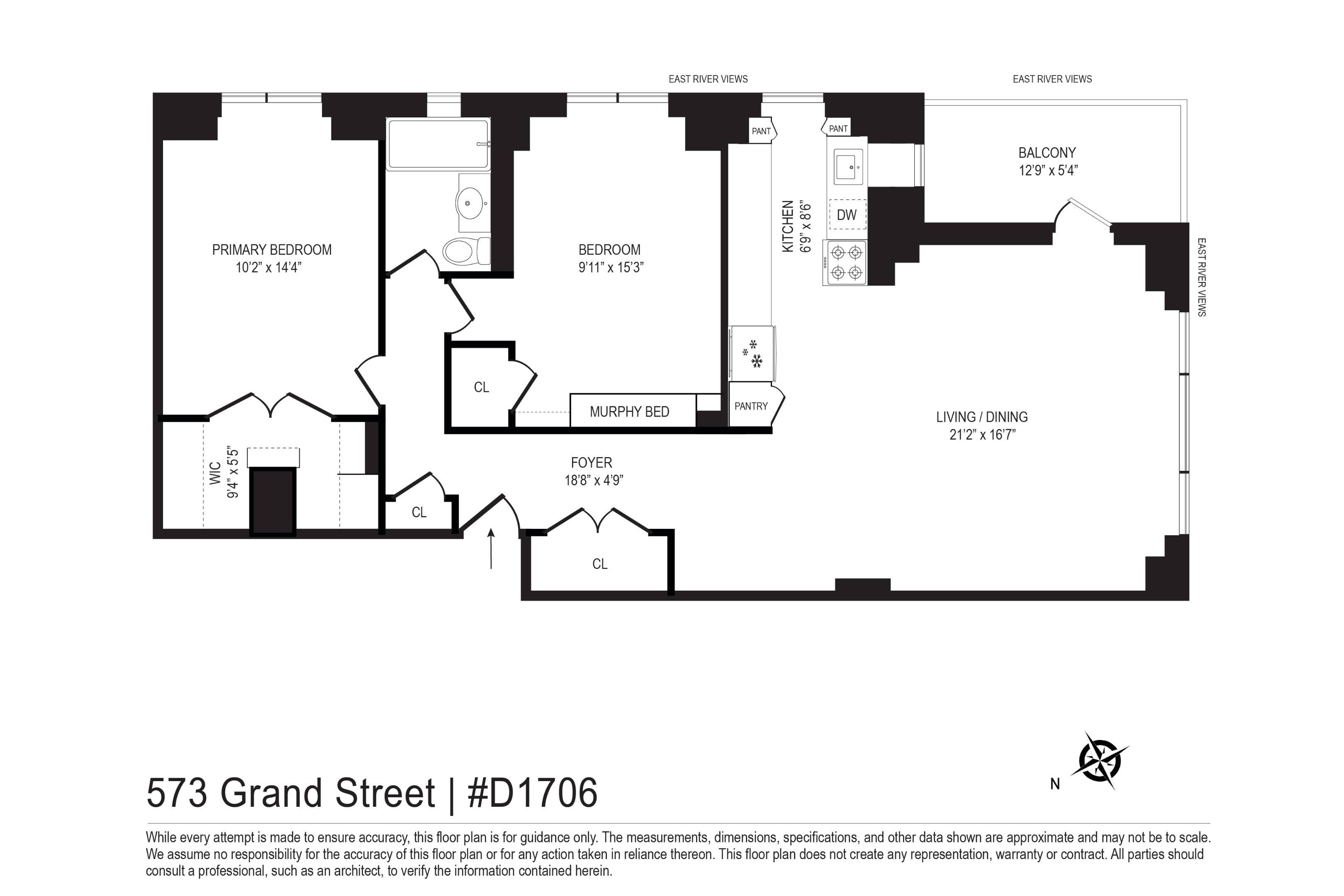 Manhattan, NY 10002,573 Grand Street #D1706