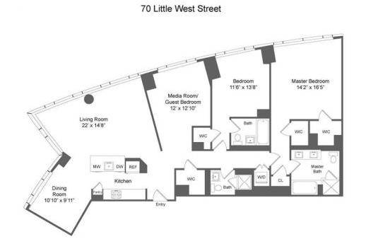 Manhattan, NY 10004,70 Little West Street #23-E