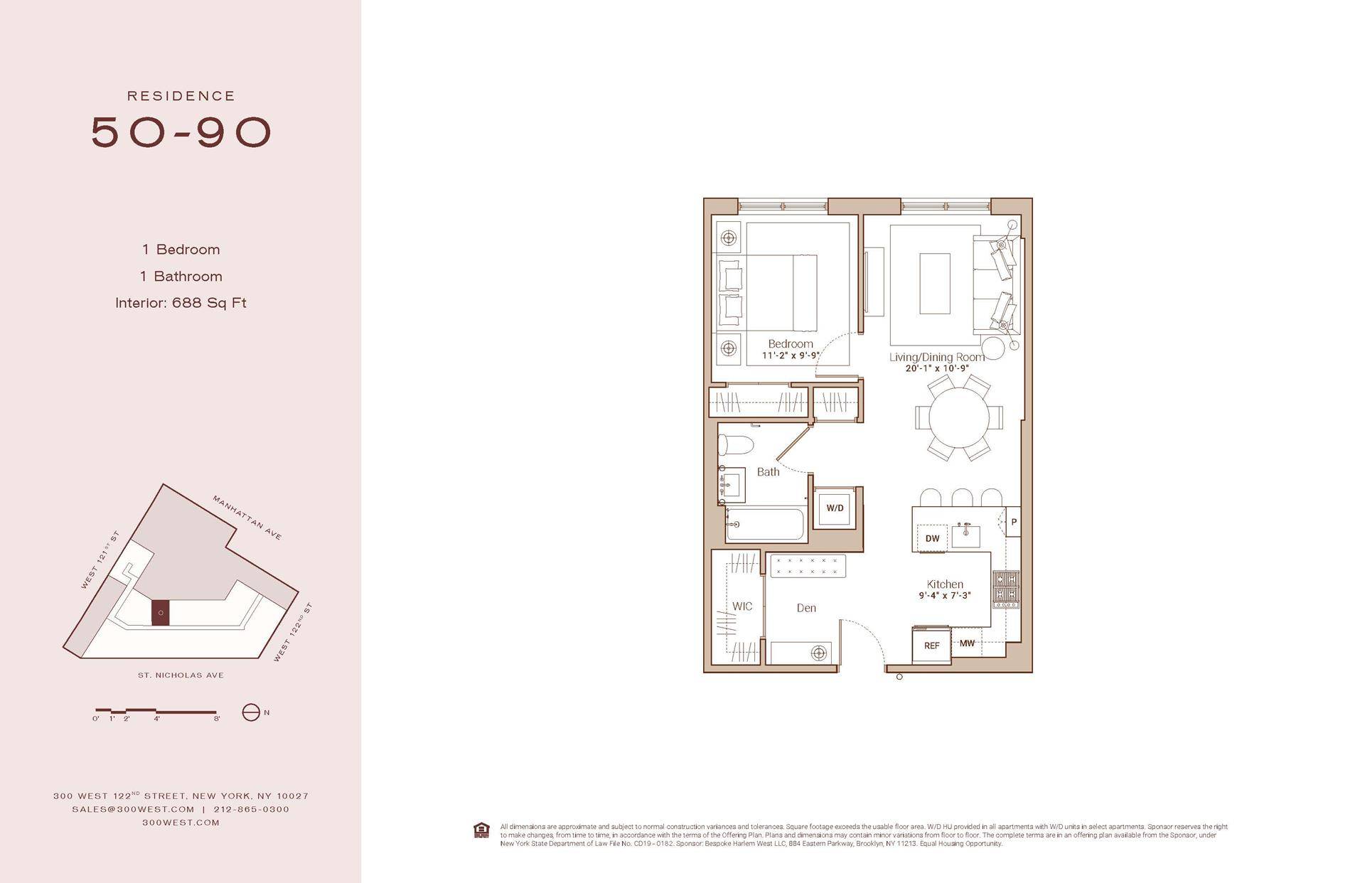 Manhattan, NY 10027,300 W 122ND Street #8O