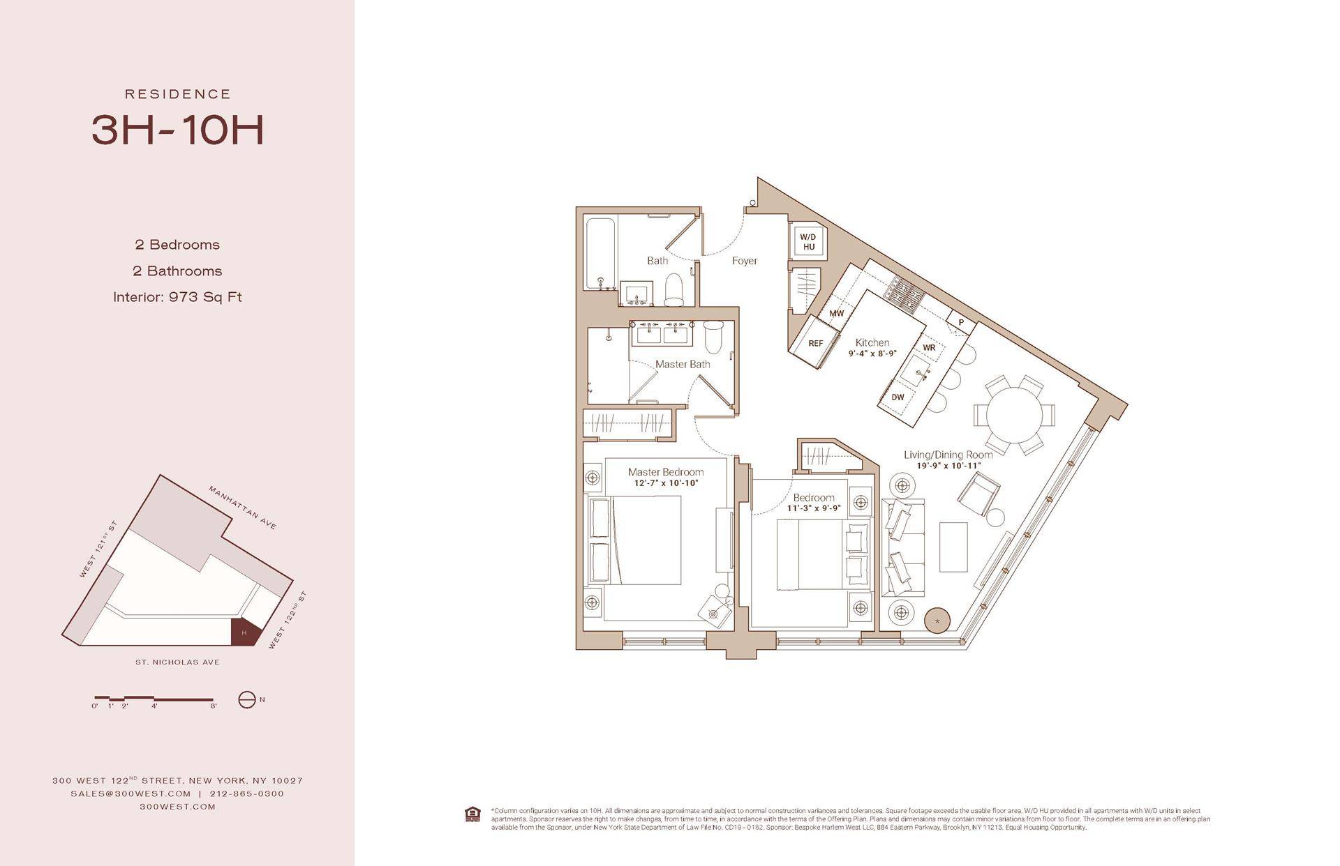 Manhattan, NY 10027,300 W 122ND Street #3H