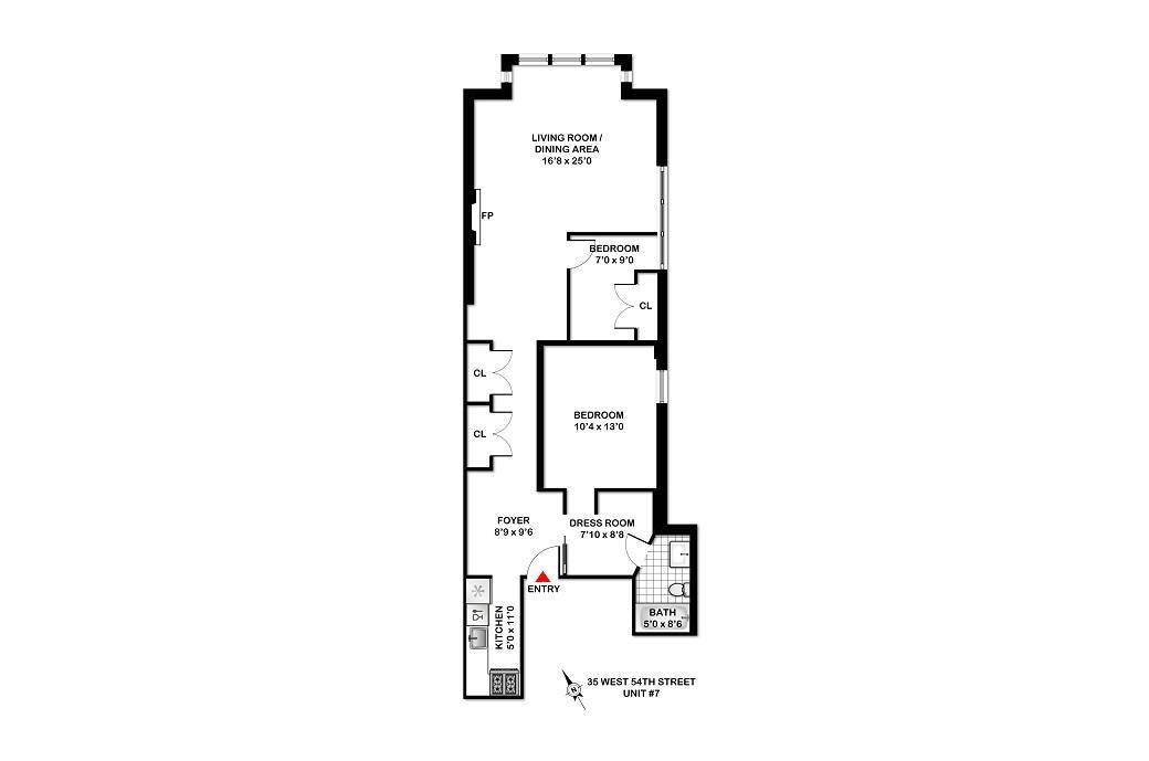 Manhattan, NY 10019,35 W 54th Street #7
