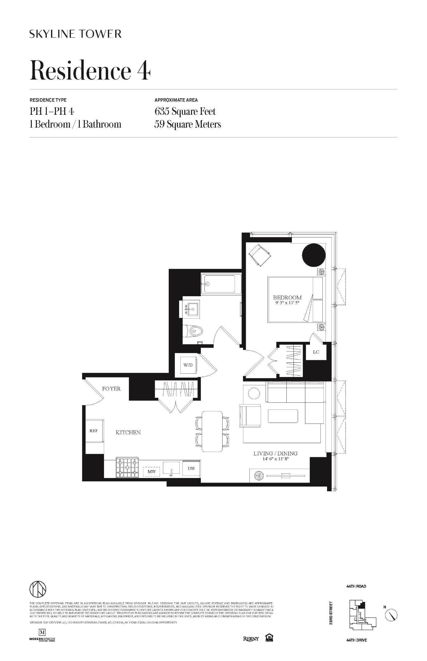 Queens, NY 11101,3 Court Square #PH-304