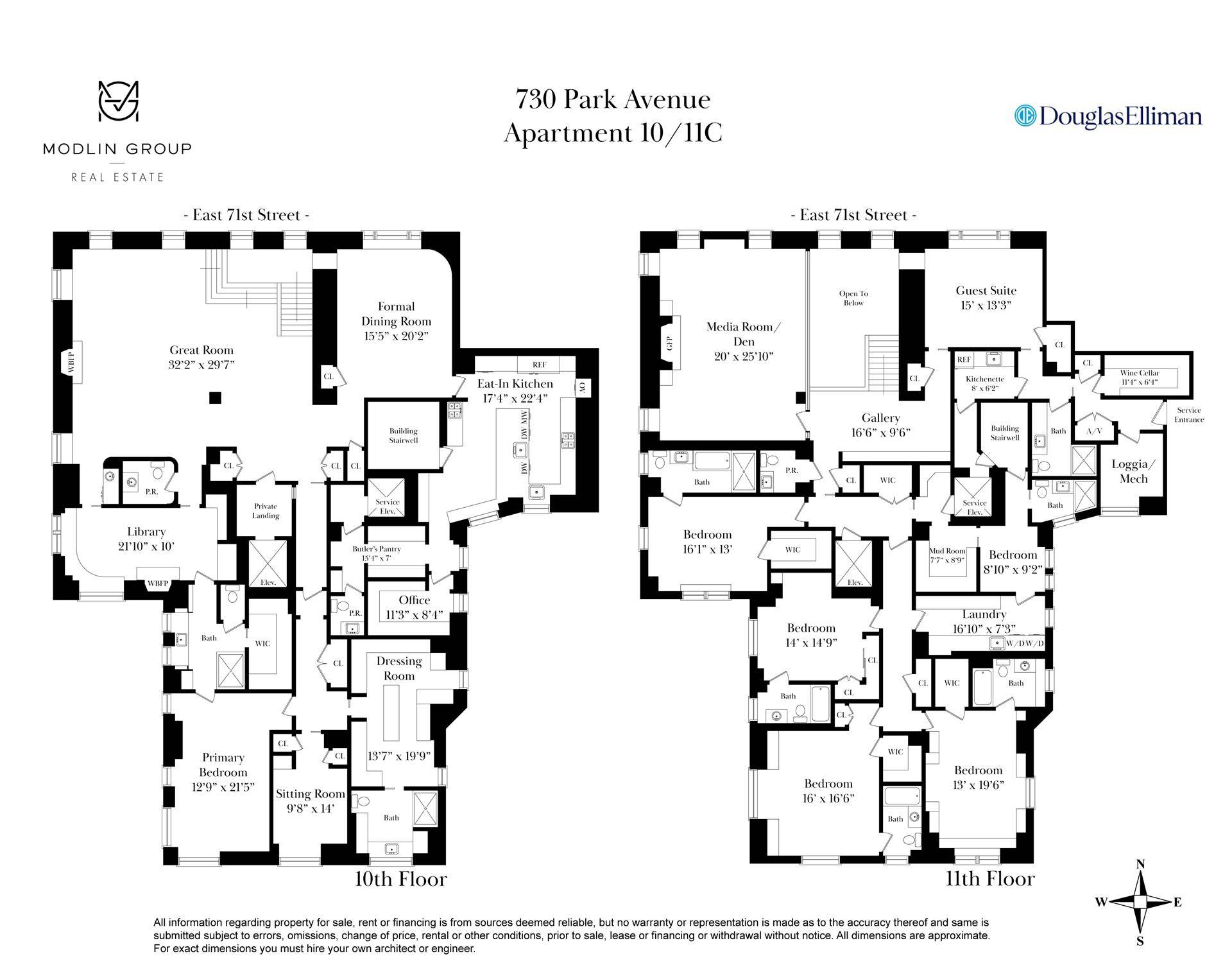 Manhattan, NY 10021,730 PARK Avenue #10C/11C
