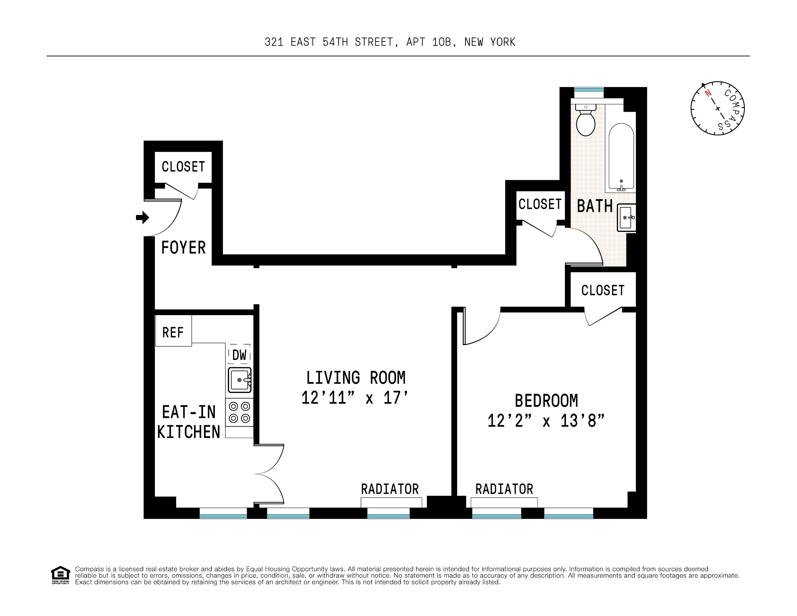 Manhattan, NY 10022,321 E 54th Street #10B