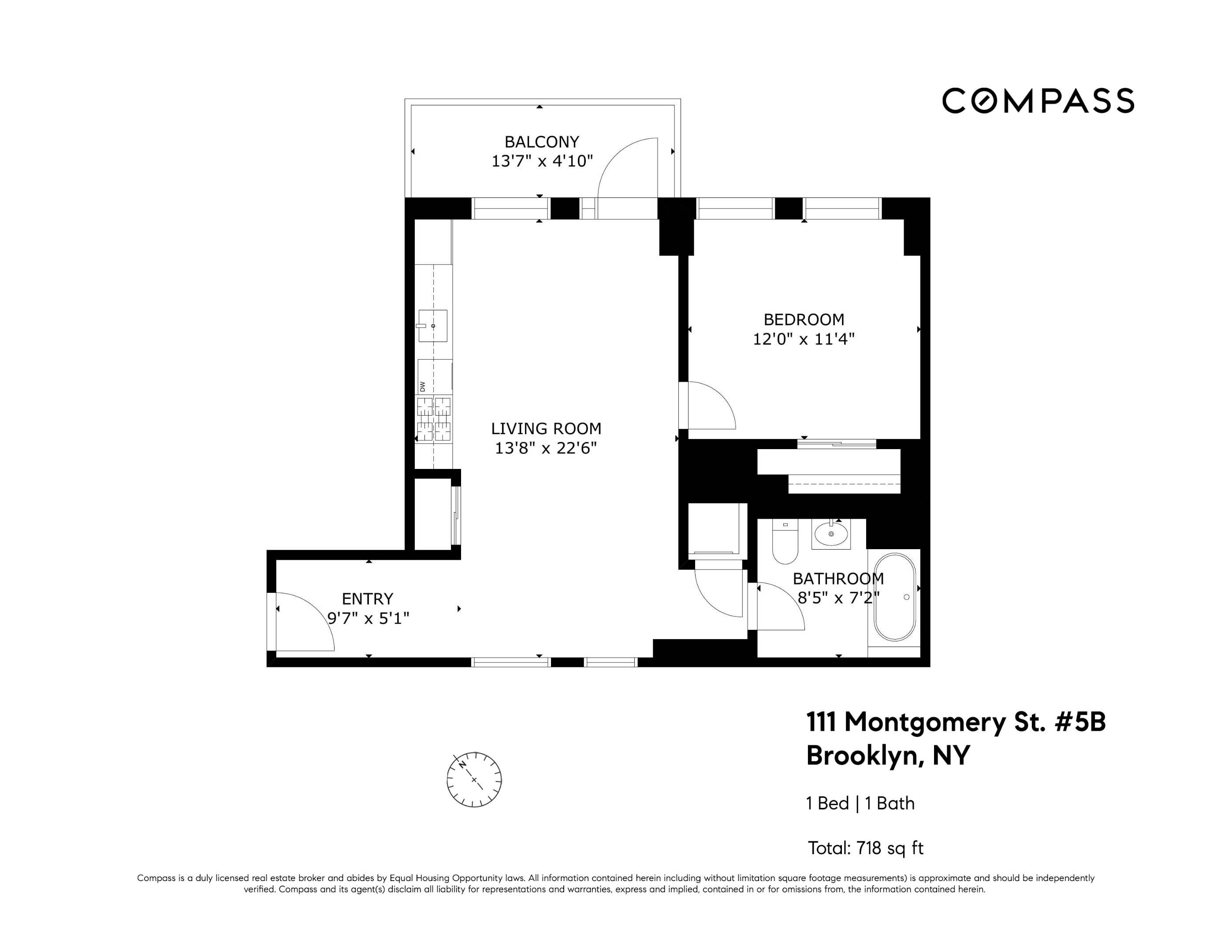 Brooklyn, NY 11225,111 Montgomery Street #5B