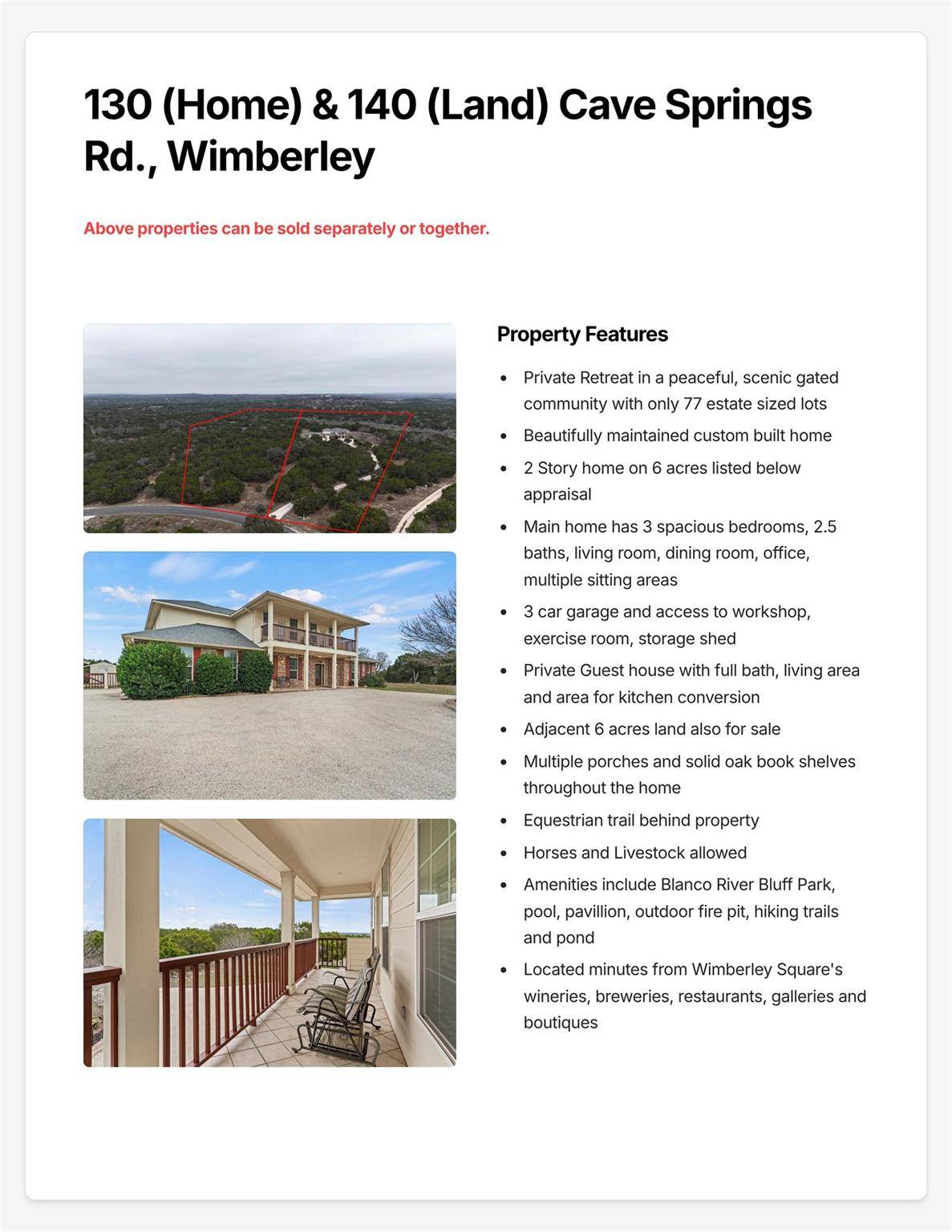 Wimberley, TX 78676,130 Cave Springs RD