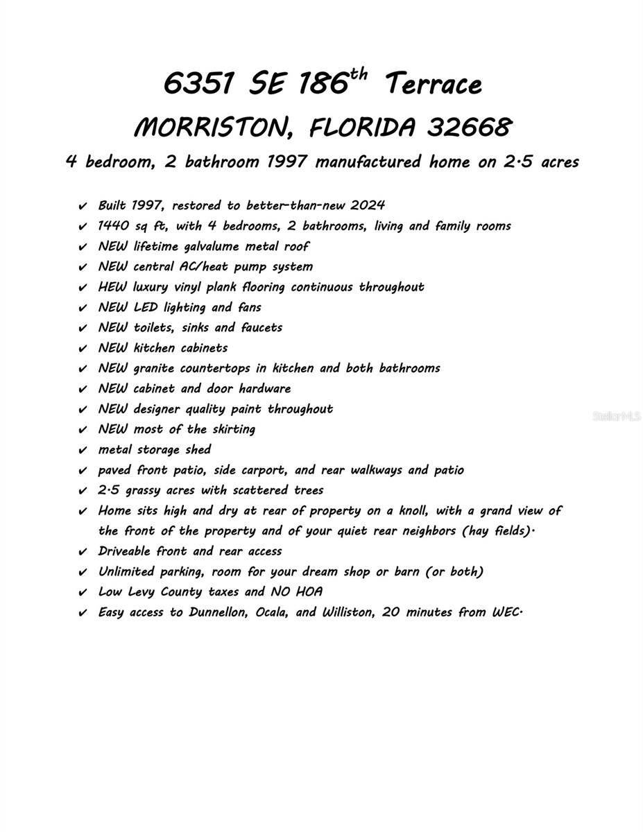 Morriston, FL 32668,6351 SE 186TH TER