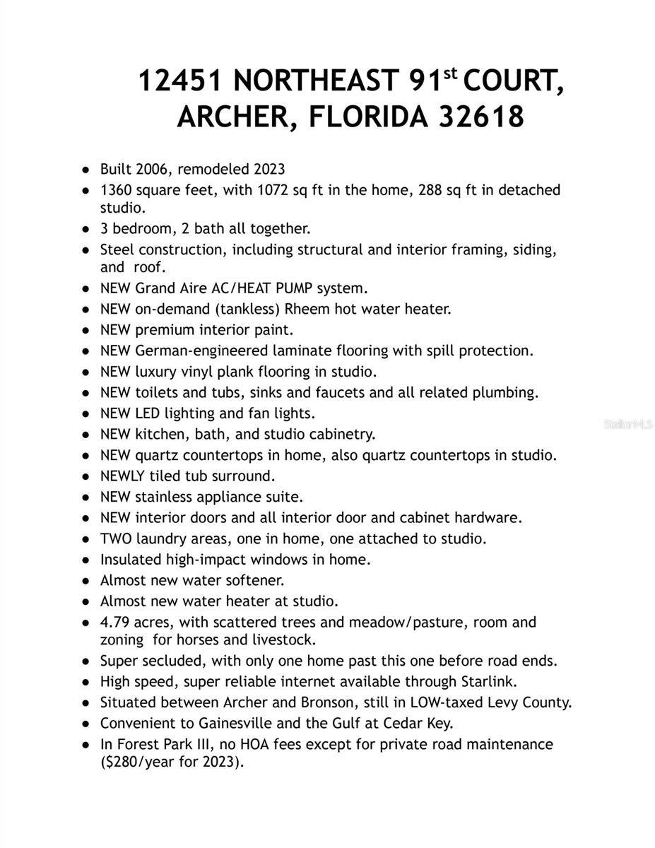 Archer, FL 32618,12451 NE 91ST CT