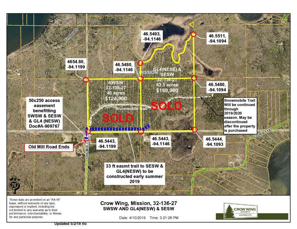 Mission Twp, MN 56465,TBD Access from Old Mill Road