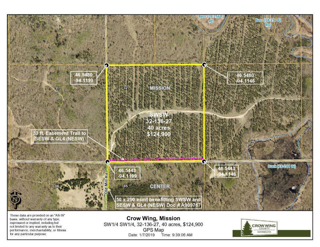 Mission Twp, MN 56465,TBD Old Mill Road