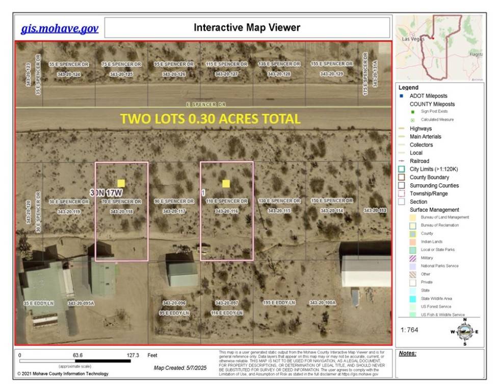 Meadview, AZ 86444,110 & 70 E Spencer DR