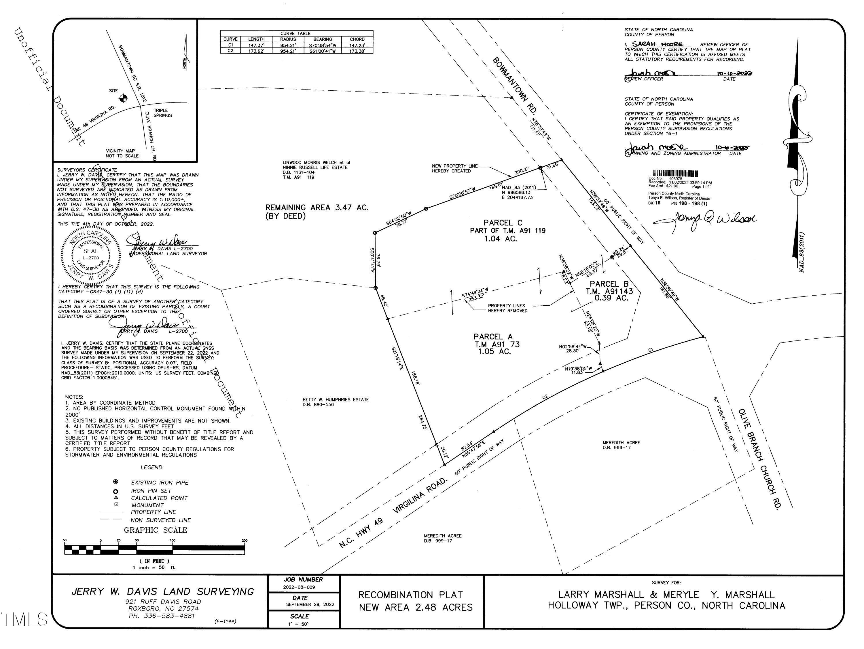 Roxboro, NC 27574,4254 Bowmantown Road
