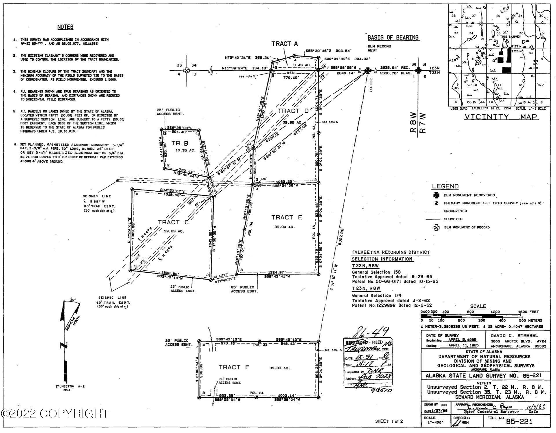 Talkeetna, AK 99676,Tra C No Road