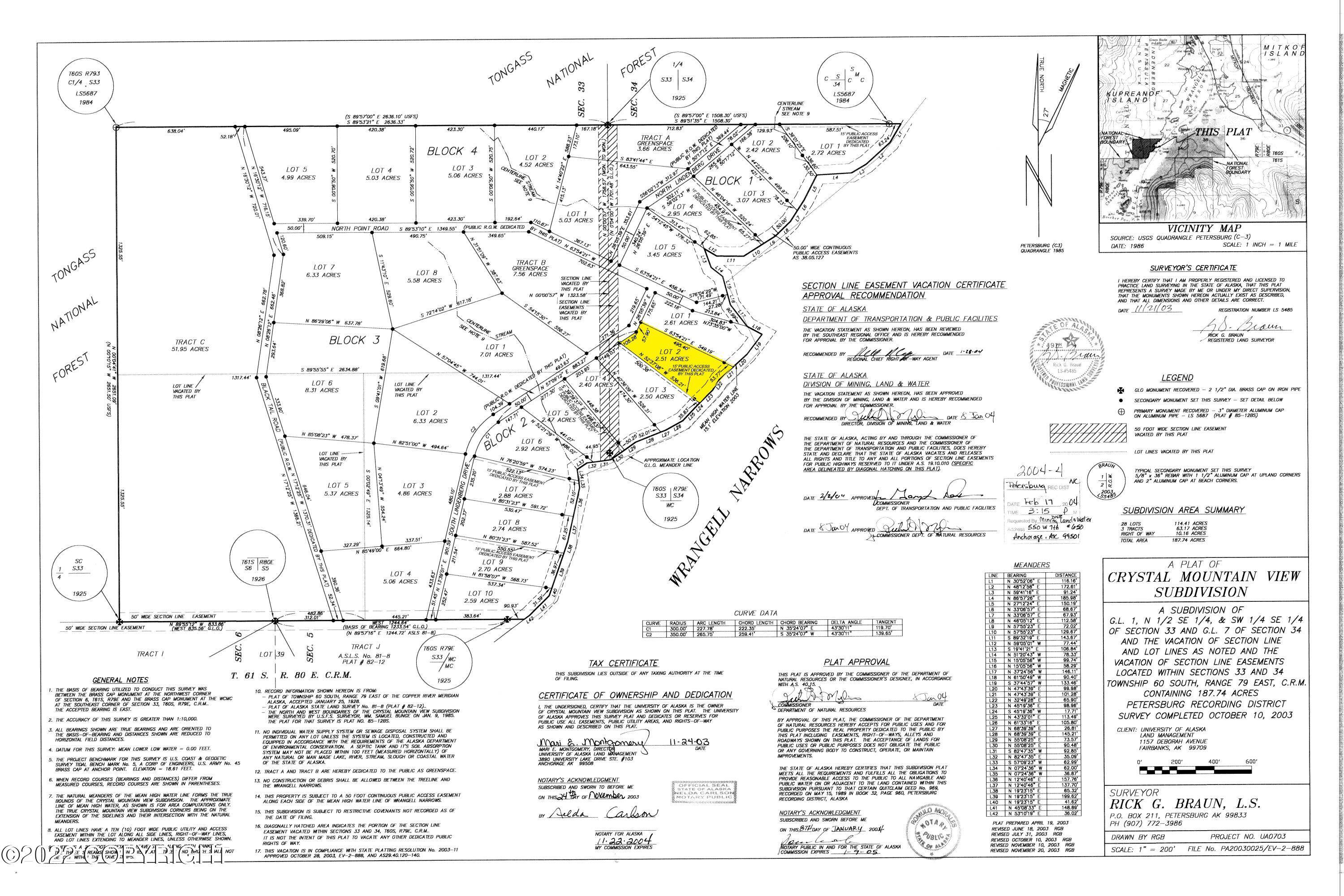 Petersburg, AK 99833,L2 B2 Crystal Lane View Subdivision