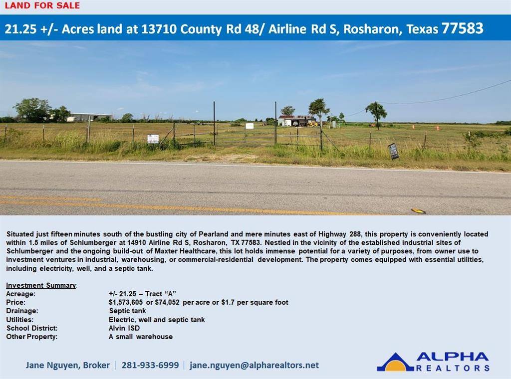 Rosharon, TX 77583,13710 County Road 48/ Airline Rd S