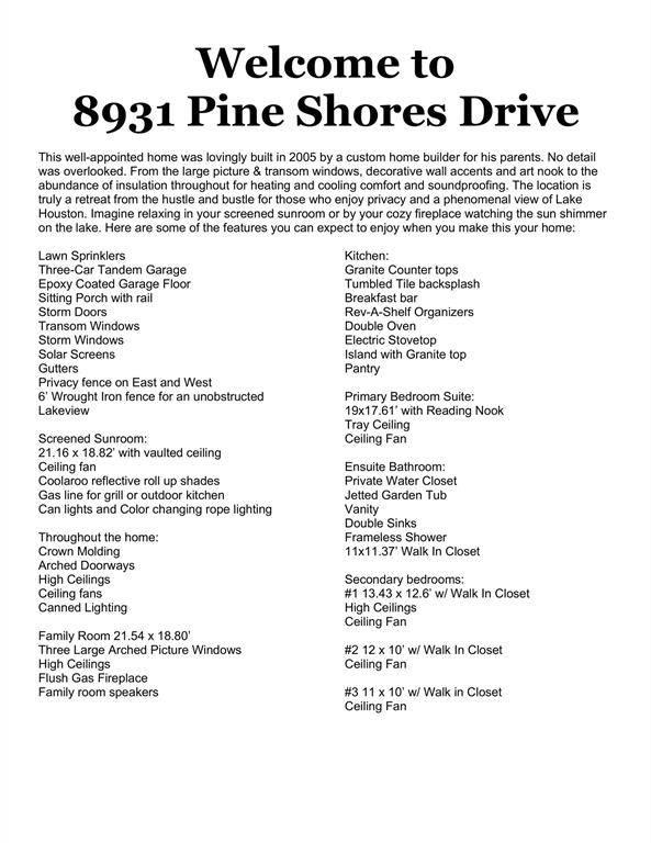 Humble, TX 77346,8931 Pine Shores DR