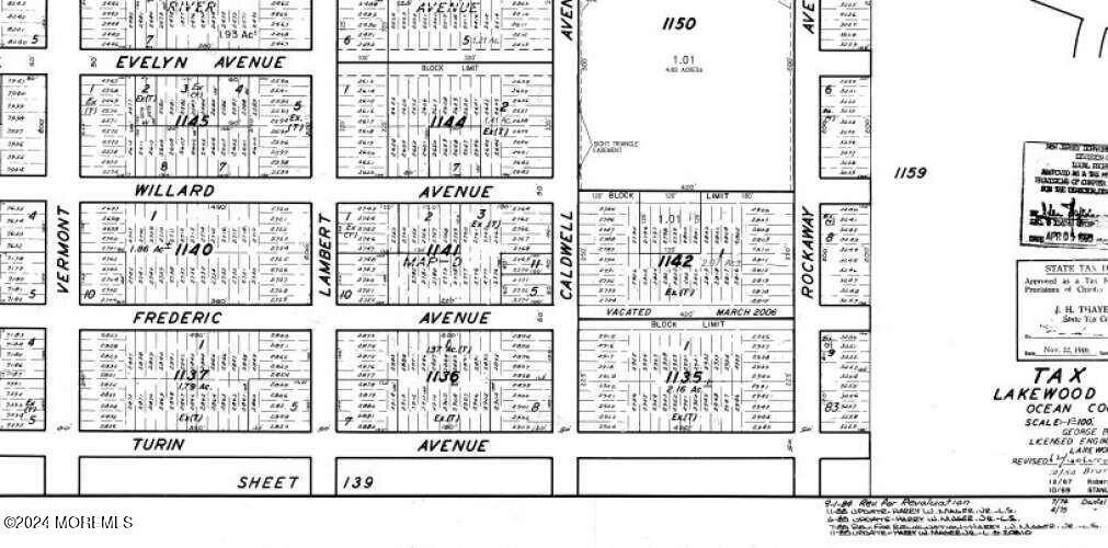 Lakewood, NJ 08701,0 River Avenue #Block 1136 Lot 8
