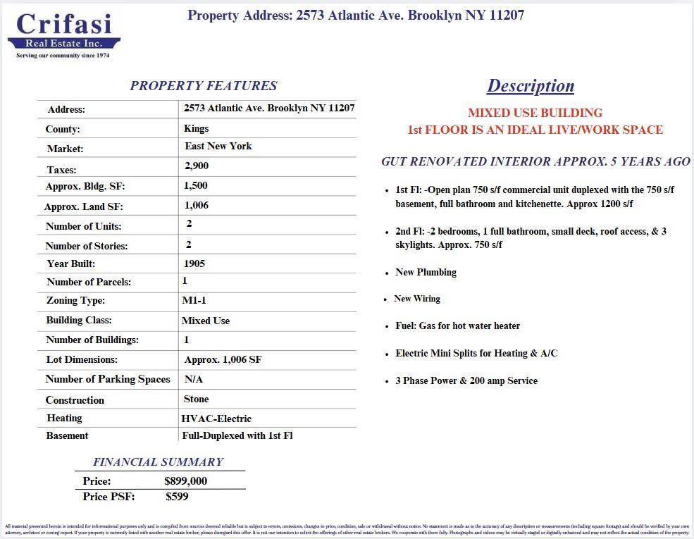 Brooklyn, NY 11207,2573 Atlantic AVE