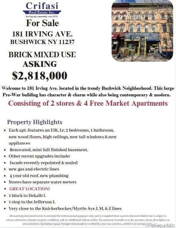 Brooklyn, NY 11237,181 Irving AVE