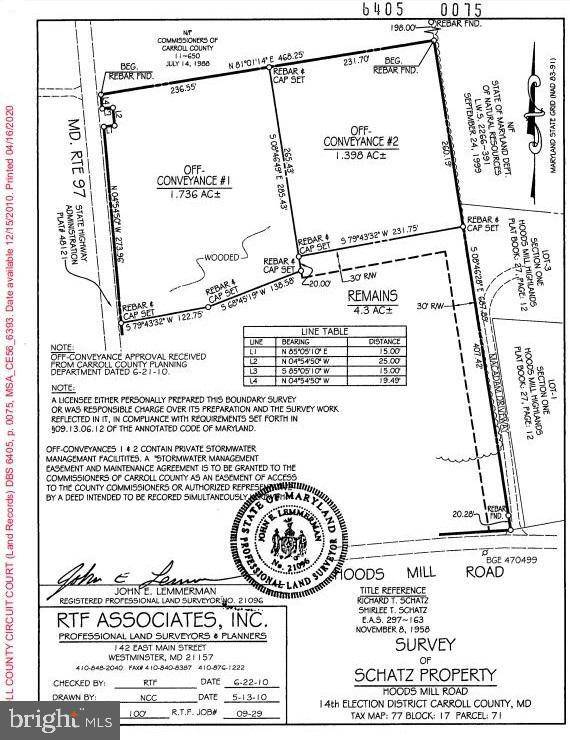 Woodbine, MD 21797,HOODS MILL RD, LOT # 2