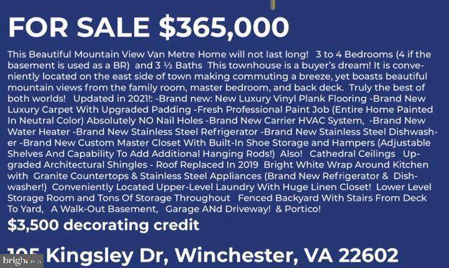 Winchester, VA 22602,105 KINGSLEY DR