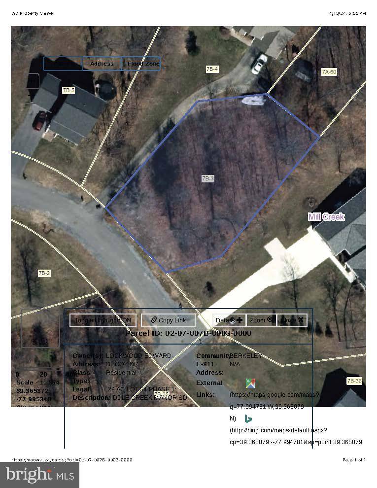 Inwood, WV 25428,LOT 54 DECOY #LOT #54