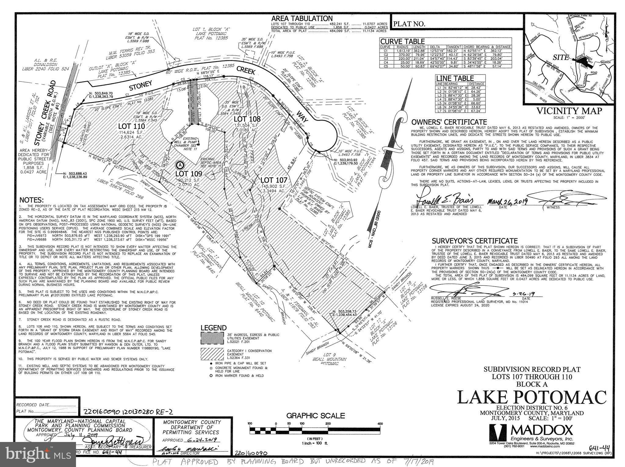 Potomac, MD 20854,11901 STONEY CREEK WAY #LOT # 107