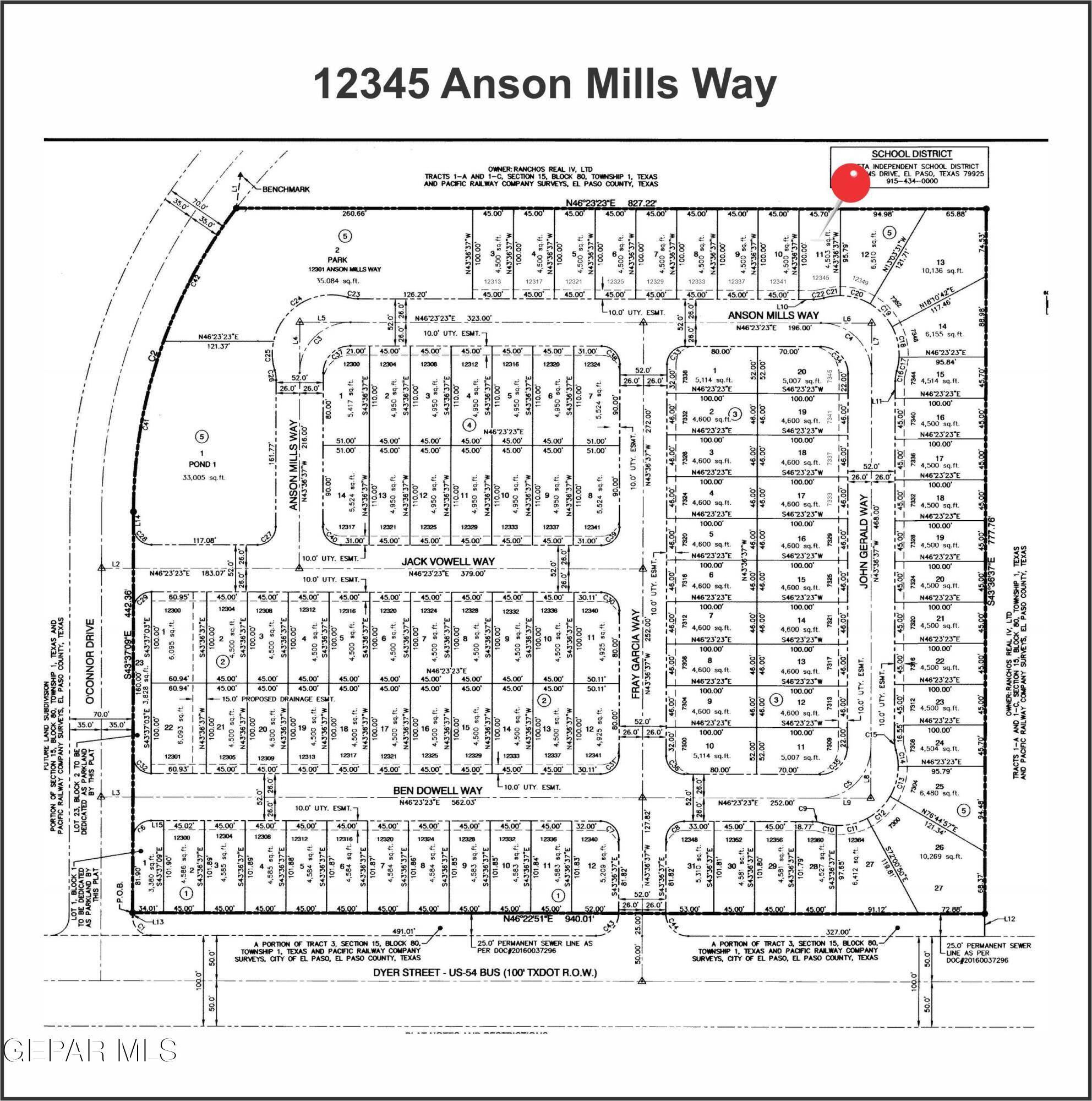 El Paso, TX 79934,12345 Anson Mills WAY