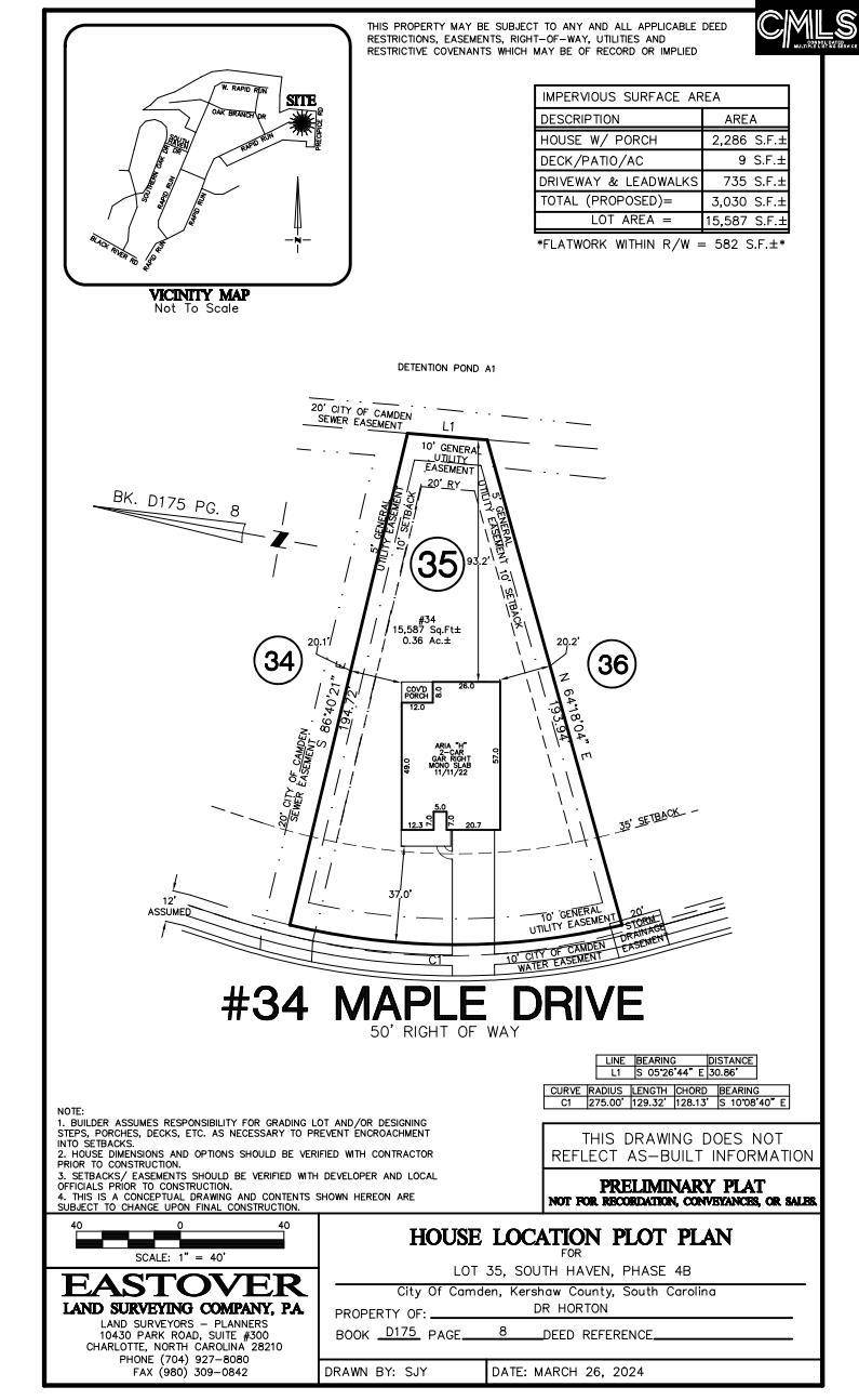 Camden, SC 29020,34 Maple Drive