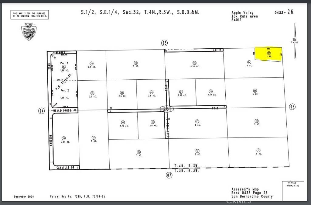 Apple Valley, CA 92308,0 Memory Parcel #0433-261-23 LN