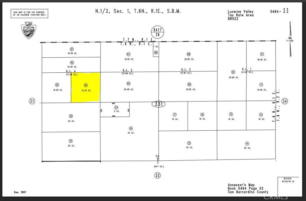 Lucerne Valley, CA 92356,0 Harrod Parcel #0464-331-04 RD
