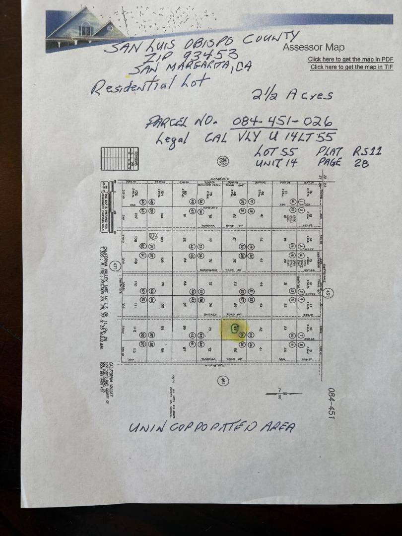 Santa Margarita, CA 93453,0 BURNEY RD