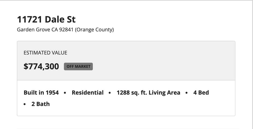Garden Grove, CA 92841,11721 Dale ST