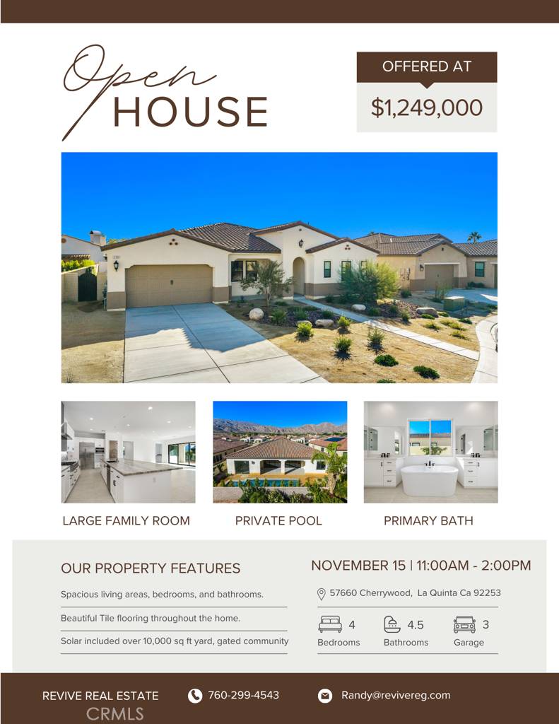 La Quinta, CA 92253,57660 Cherrywood PL