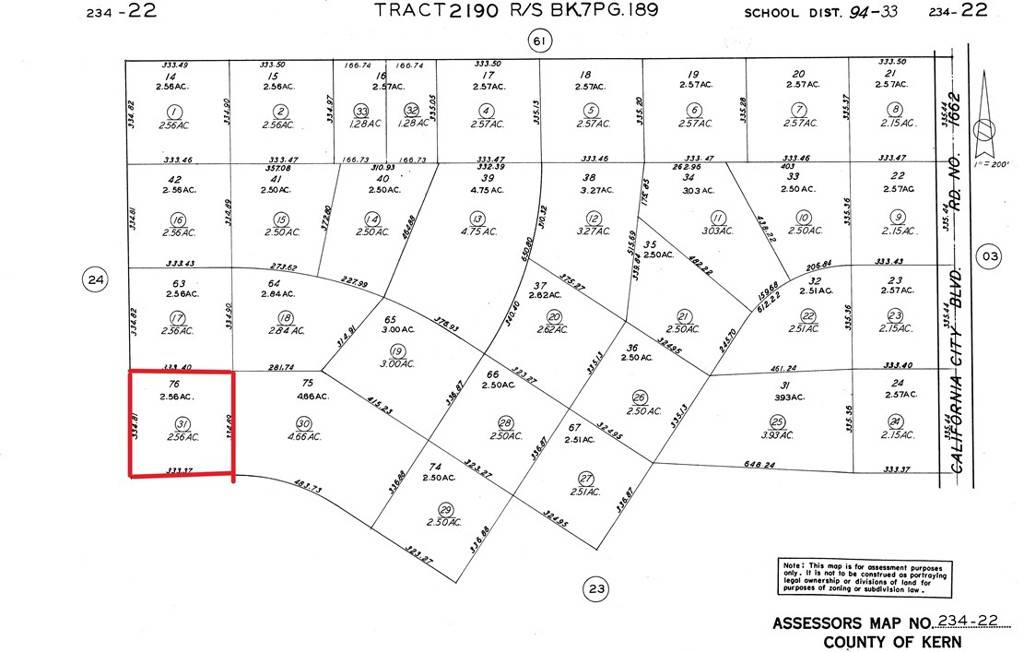 California City, CA 93501,0 Dana Drive and Arguello Street