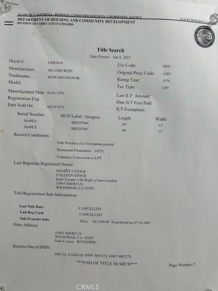 Wildomar, CA 92595,33065 Sheri LN