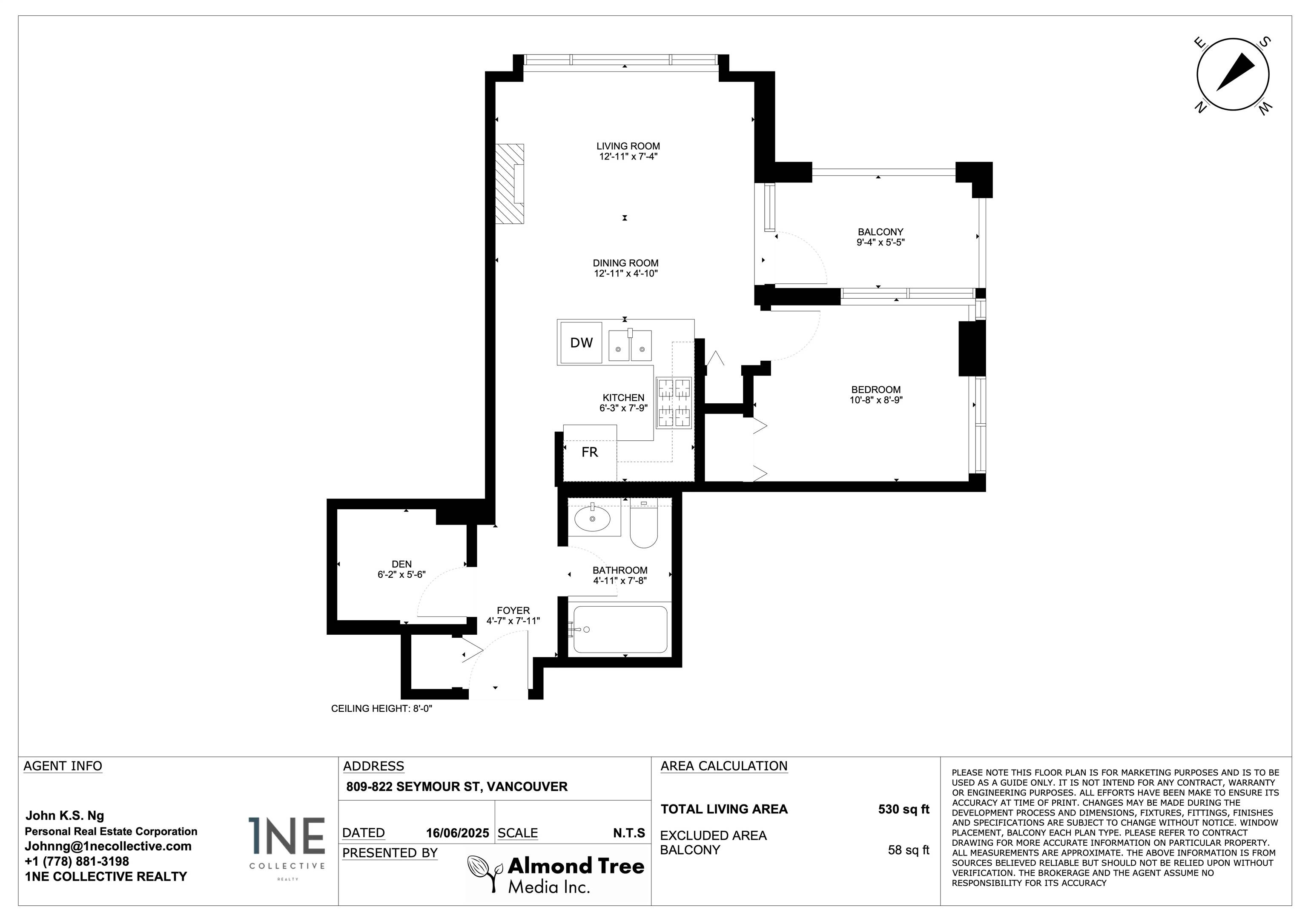 Vancouver, BC V6B 1L7,822 Seymour ST #809