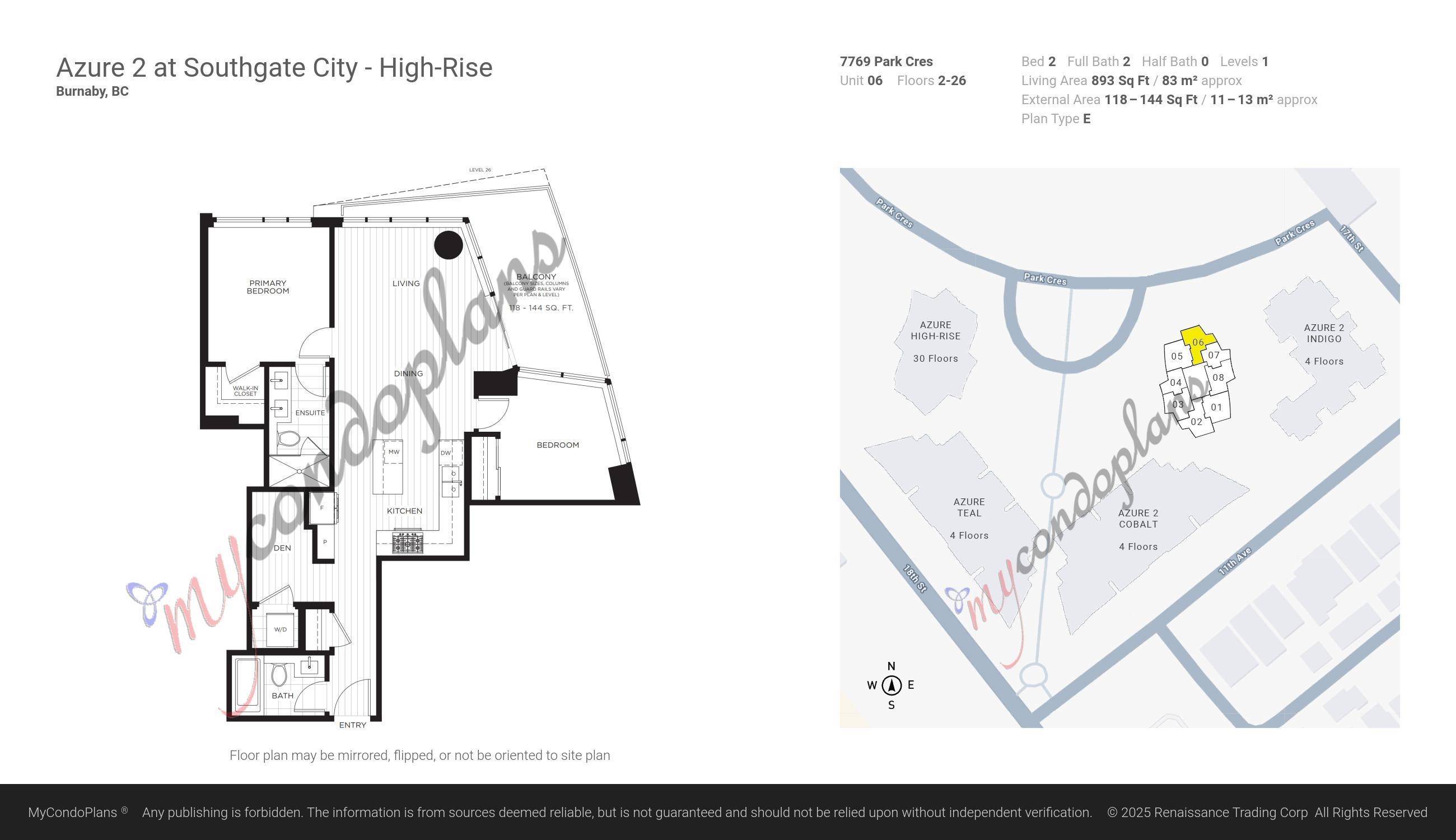 Burnaby, BC V3N 0J7,7769 Park CRES #906