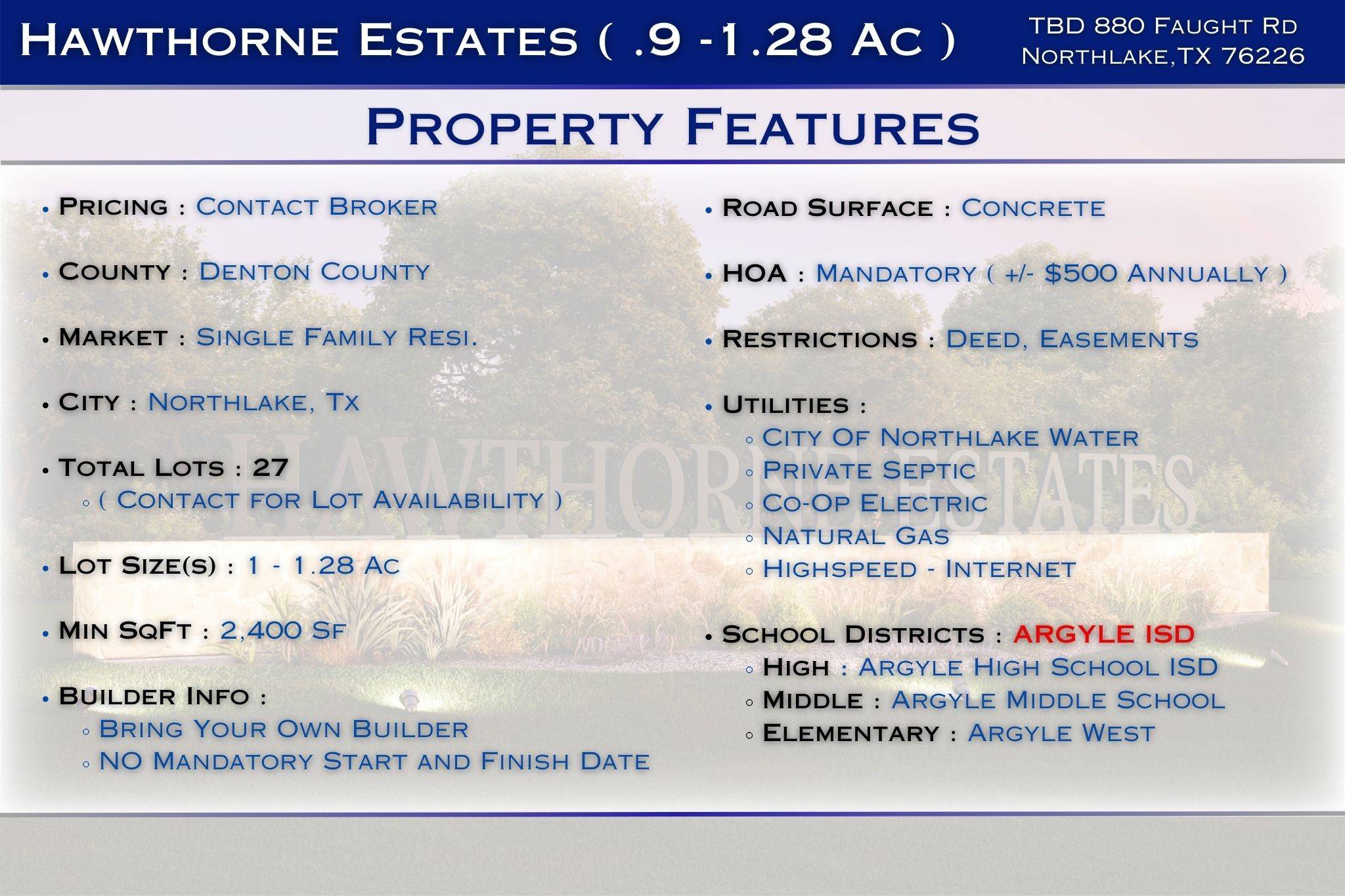 Northlake, TX 76226,TBD Southbay CIR
