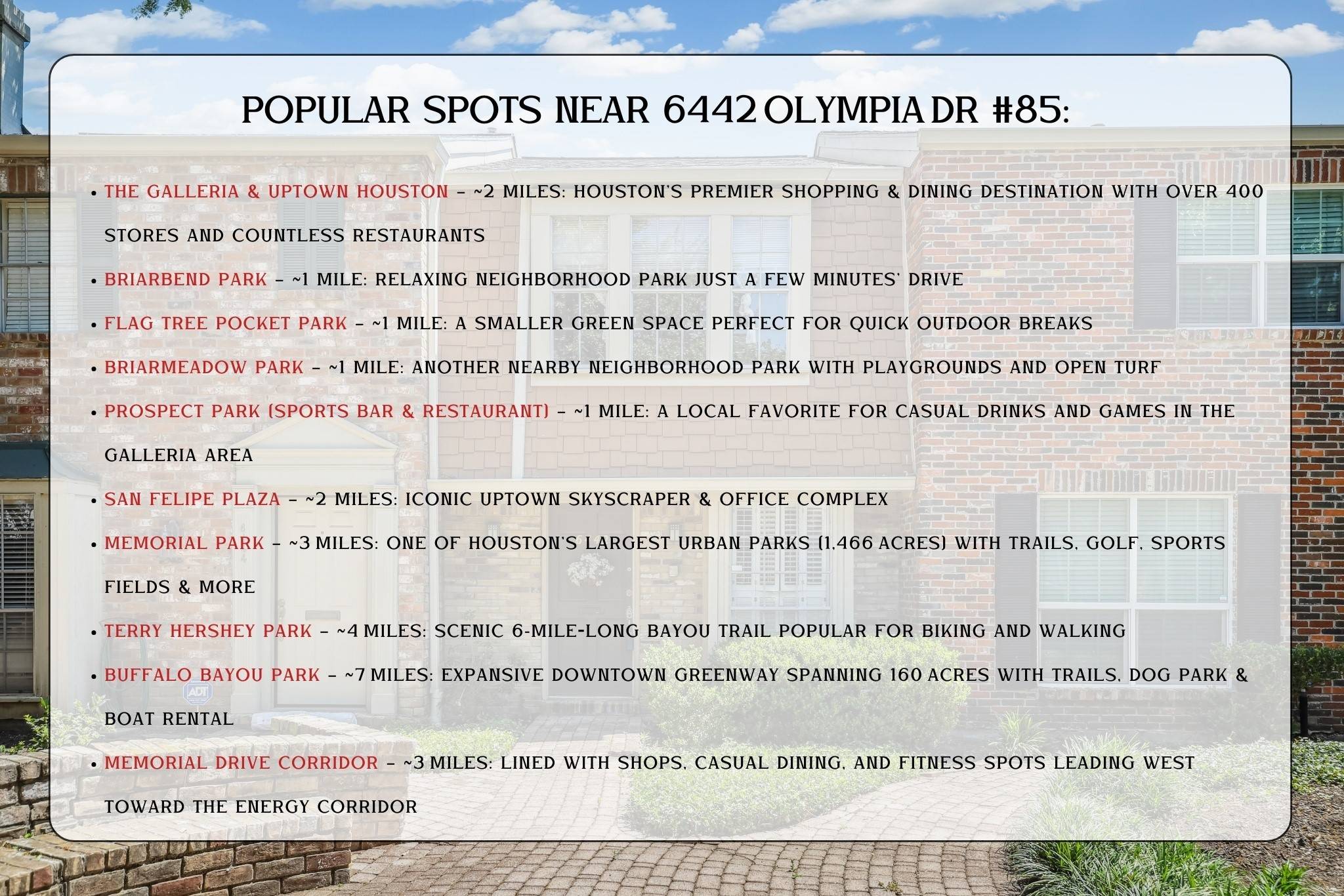 Houston, TX 77057,6442 Olympia DR #85